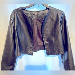 SHEIN Cropped Faux Leather Jacket